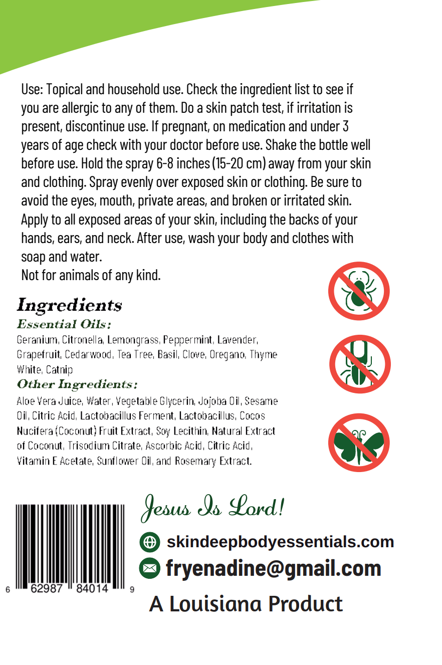 Lord of the Bugs Insect Repellent (A Plant Based Product)